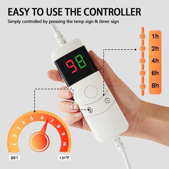 NEW in Box! OCTROT Electric Heated Throw Blanket 50"x60" - Picture 2 of 7